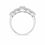 18K Solid White Gold Diamond Cluster Statement Ring
