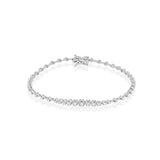 18K Solid White Gold Natural Diamond Tennis Bracelet