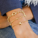 18K Solid Gold Portuguese Link Bracelet