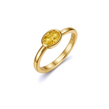 18K Solid Yellow Gold Fancy Yellow Diamond Pinky Ring