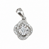 18K Solid White Gold Natural Diamond Pendant