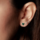 EMERALD HEART EARRINGS