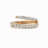 18K Solid Yellow Gold Natural Diamond Earclip