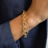18K Solid Yellow Gold Bold Link Bracelet