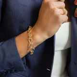 18K Solid Yellow Gold Bold Link Bracelet