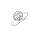 18K Solid White Gold Solitaire Diamond Ring