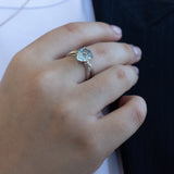 18K Solid White Gold Sky Blue Topaz Ring