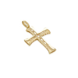 18K Yellow Gold Italian Cross Pendant