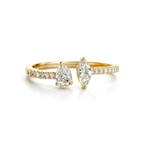 18K Yellow Gold Toi et Moi Diamond Ring