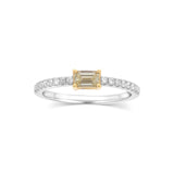 Two-Tone Emerald-Cut Diamond Pinky Ring