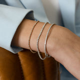 18K Solid Gold Diamond-Cut White & Rose Gold Beaded Bracelet