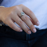 18K Solid White Gold Sky Blue Topaz Ring