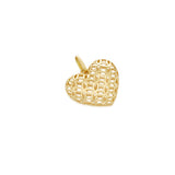 18K Yellow Gold Sculpted Heart Pendant