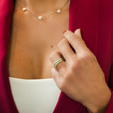Fancy Yellow Diamond and Emerald Half Band Ring