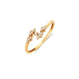18K Solid Yellow Gold Diamond Ring