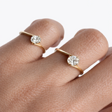 18K Yellow Gold Slanted Pinky Diamond Ring