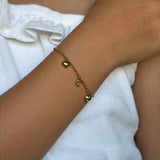 18K Yellow Gold Heart Bracelet