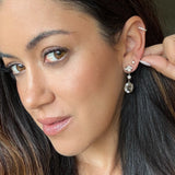 18K Murion Quartz and Diamond Drop Earrings