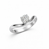 18K White Gold Wave Diamond Ring