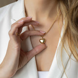 18K Yellow Gold Bold Hollow Heart Pendant