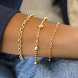 18K Solid Gold Portuguese Link Bracelet
