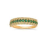 Fancy Yellow Diamond and Emerald Half Band Ring