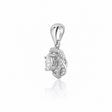 18K Solid White Gold Natural Diamond Pendant