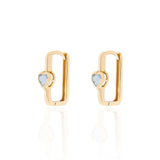 LOVE SKY BLUE TOPAZ HOOPS