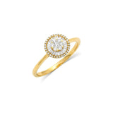 18K Solid Yellow Gold Solitaire Diamond Ring