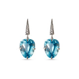 18k White Gold Blue Topaz Drop Earring