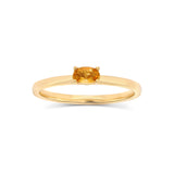 Oval Citrine Solitaire Ring