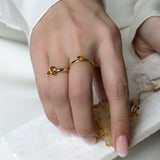 Pear-Shaped Citrine Solitaire Ring