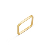 18K Solid Yellow Gold Square Ring