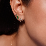 18K Solid Yellow Gold Natural Diamond Stud Earrings