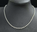 18K Solid White Gold Cuban Link Diamond Necklace