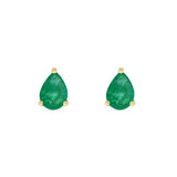 Emerald Pear Stud Earrings