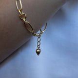 18K Solid Yellow Gold Mixed Link Bracelet