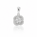 18K Solid White Gold Natural Diamond Pendant