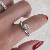 18K White Gold Wave Diamond Ring