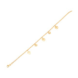 18K Gold Ballerina Chain Charm Bracelet – Tree of Life & Hearts