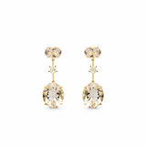 18K Murion Quartz and Diamond Drop Earrings