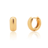 18K Solid Yellow Gold Huggie Hoop Earrings