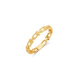 18K Solid Gold Delicate Chain Link Ring