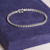 18K Solid Gold Natural Diamond Tennis Bracelet