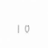 18K Solid Gold Mini Huggie Hoop Earrings with Natural Diamonds