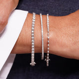 18K Solid Gold Natural Diamond Tennis Bracelet