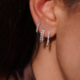 18K Solid Gold Mini Huggie Hoop Earrings with Natural Diamonds